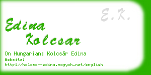 edina kolcsar business card